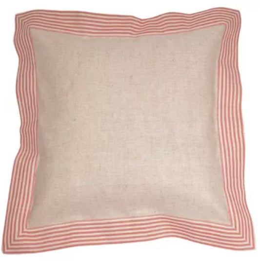 Striped frill cushion