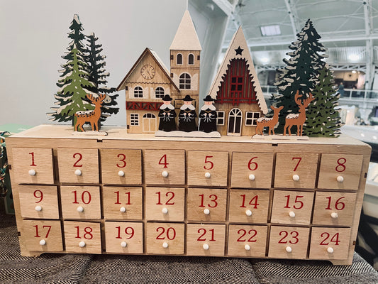 Lit Wooden Advent Calendar