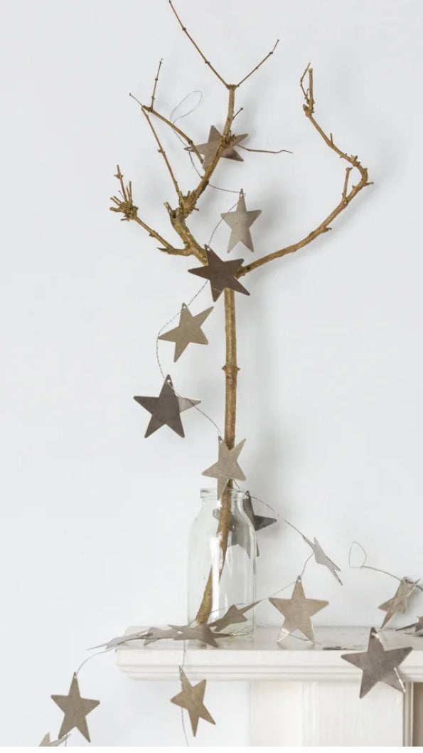 Antique silver star garland