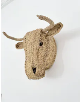 Decorative - Hand Woven Rattan Head - Bull