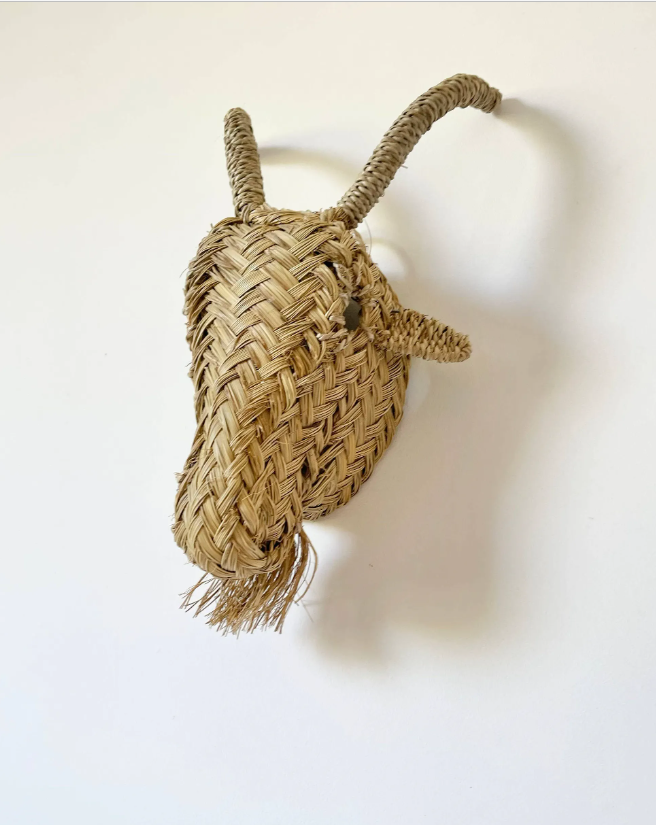 Decorative - Hand Woven Rattan Head - Goat