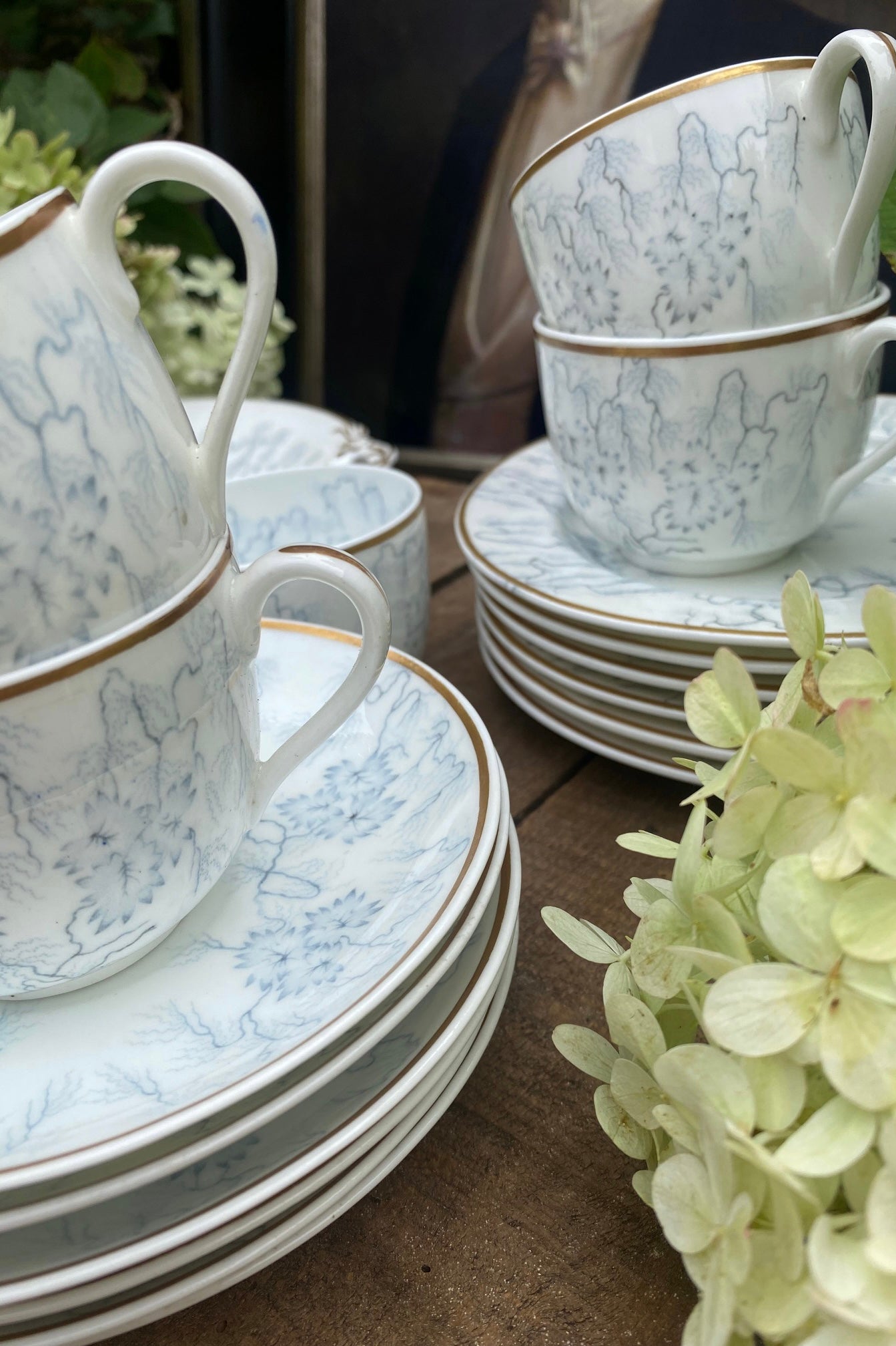 Vintage, 6 piece tea set & matching platter