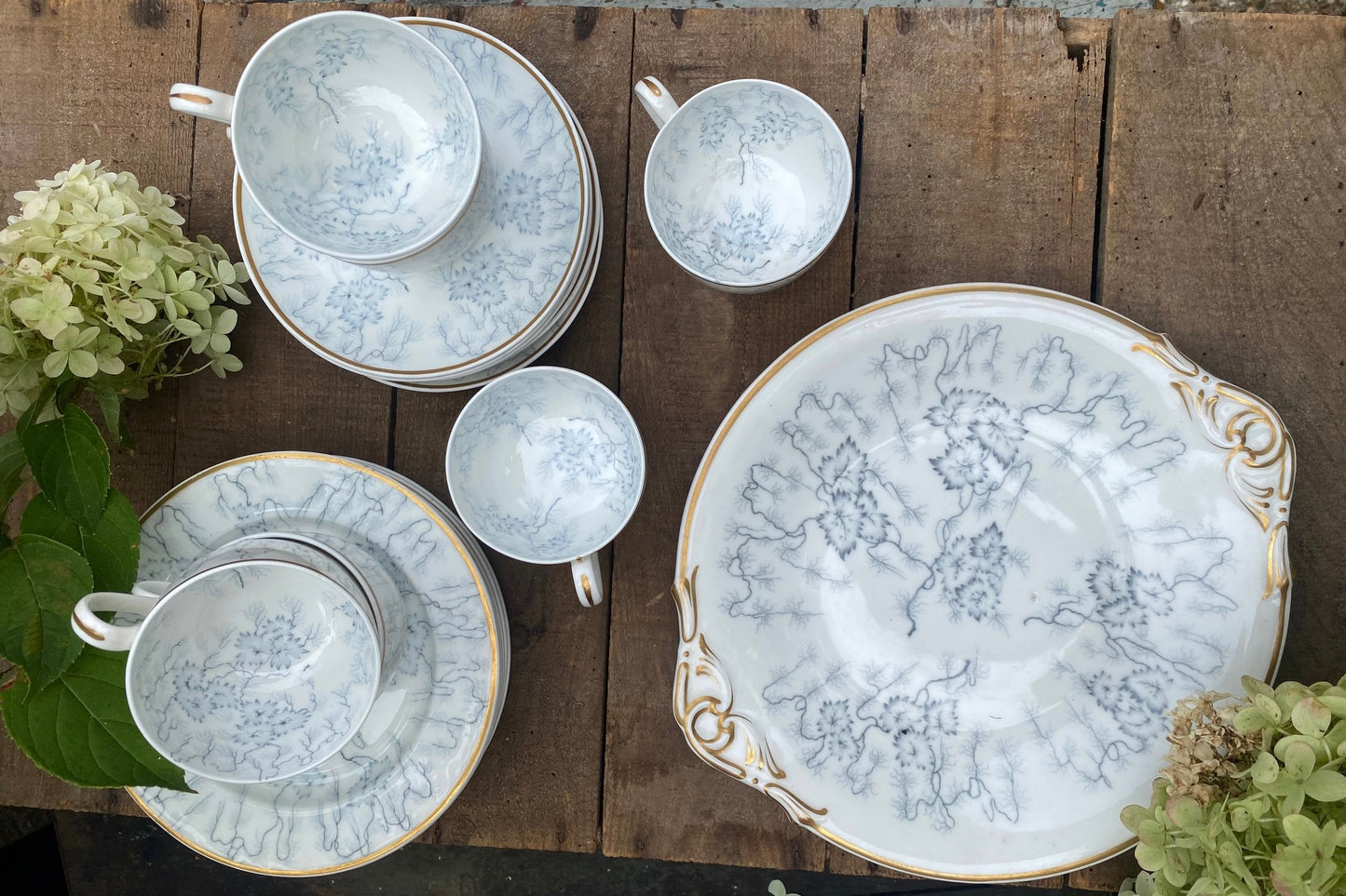 Vintage, 6 piece tea set & matching platter