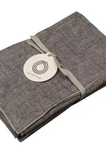 Kitchen & Dining - Pair of Charcoal Herringbone Linen Tea Towels