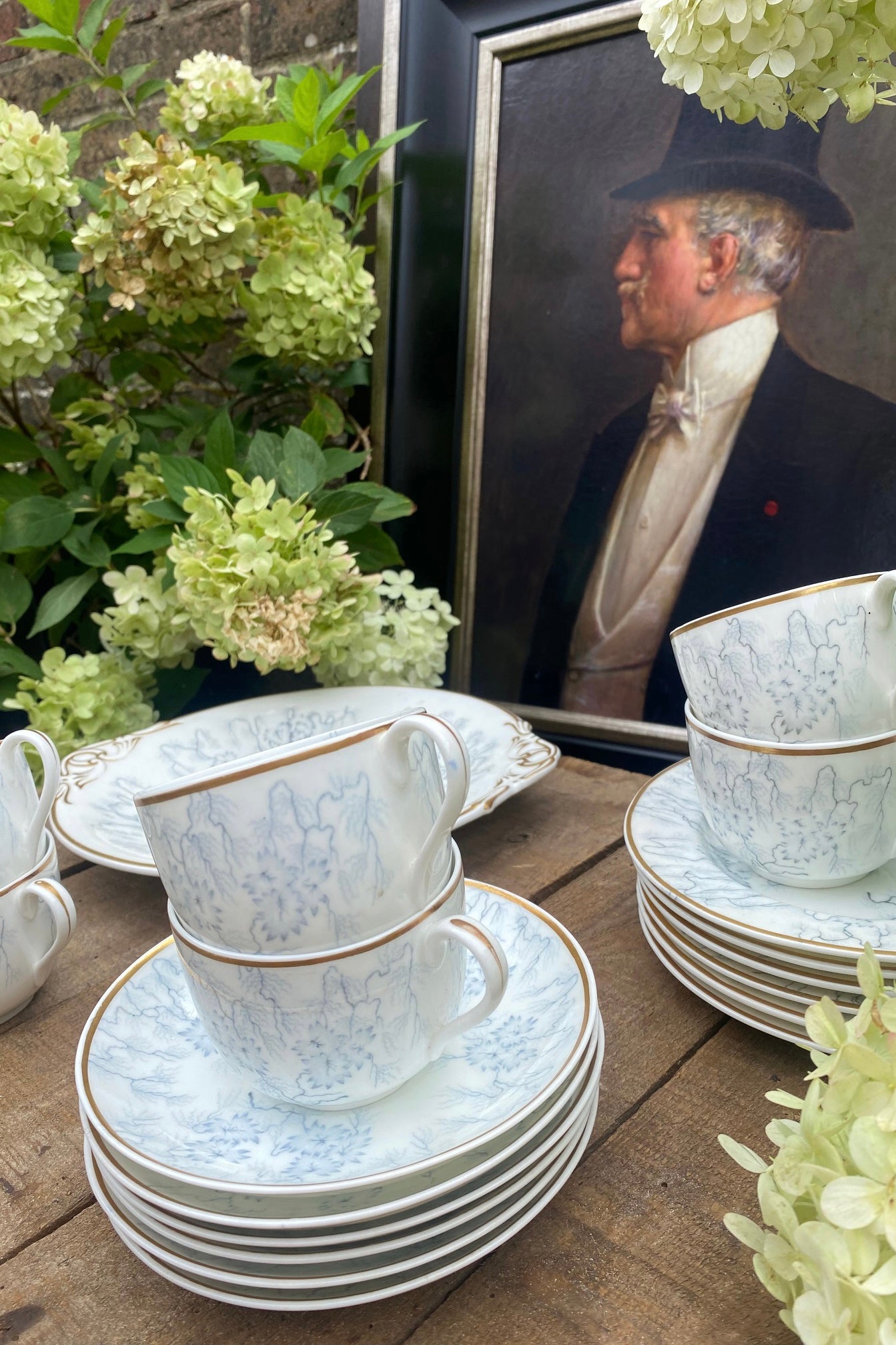 Vintage, 6 piece tea set & matching platter